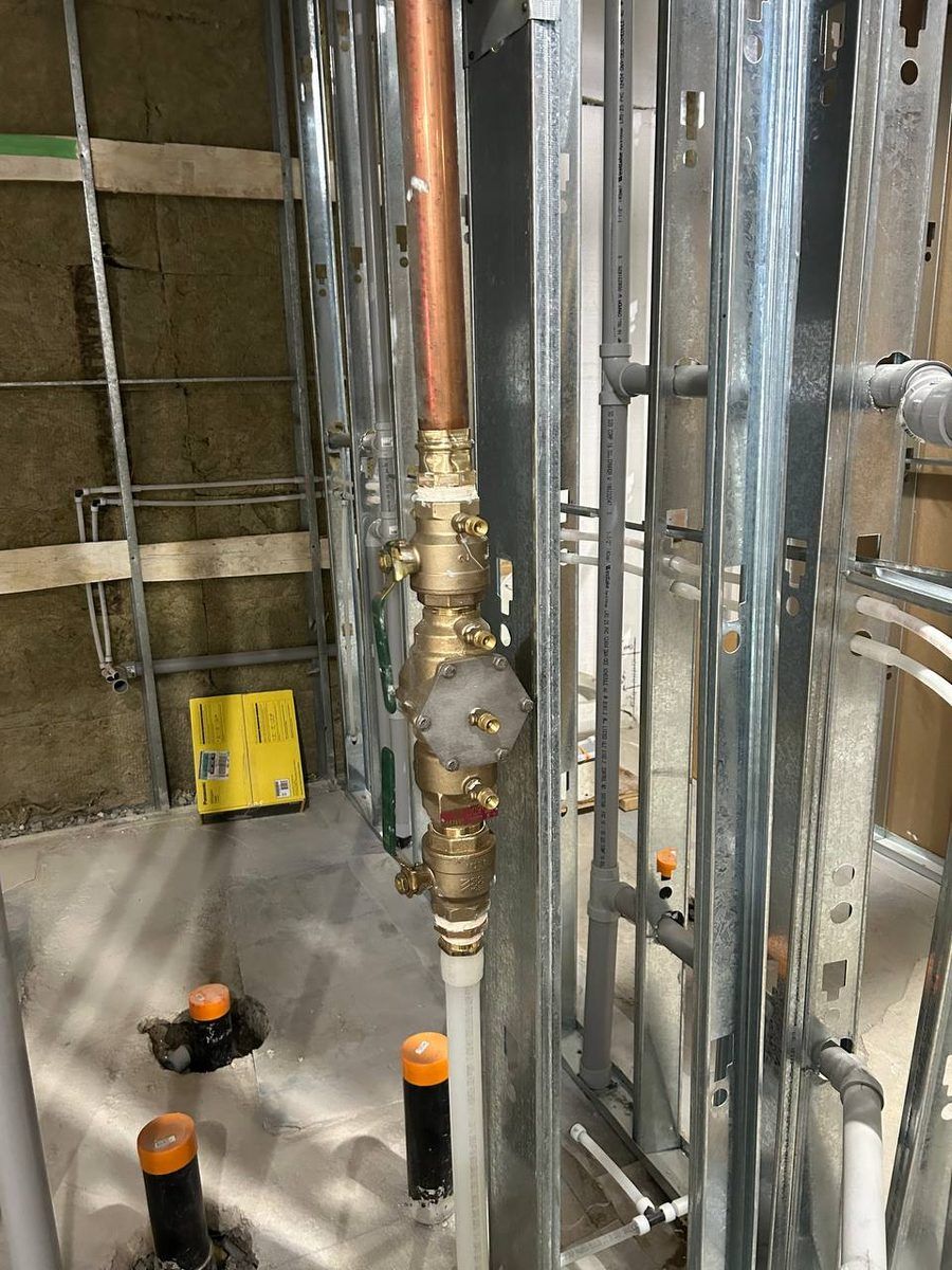 A code-compliant backflow preventer installation on a commercial property serving Toronto